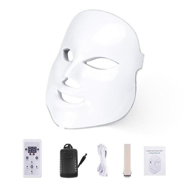 7 Color Photon LED Facial Mask Wrinkle Acne Skin Tightening Light Therapy -  Dermal Shop International Skin Health Cosmetics Products