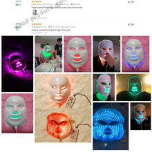 Load image into Gallery viewer, foreverlily Beauty Photon LED Facial Mask Therapy 7 colors Light Skin Care Rejuvenation Wrinkle Acne Removal Face Beauty Spa